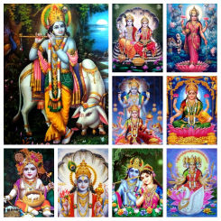 India God Vishnu Holy Lakshmi Methology Photo Art AB Diamond Painting Religious Hindu Tradition Mosaic Cross Stitch Home Decor