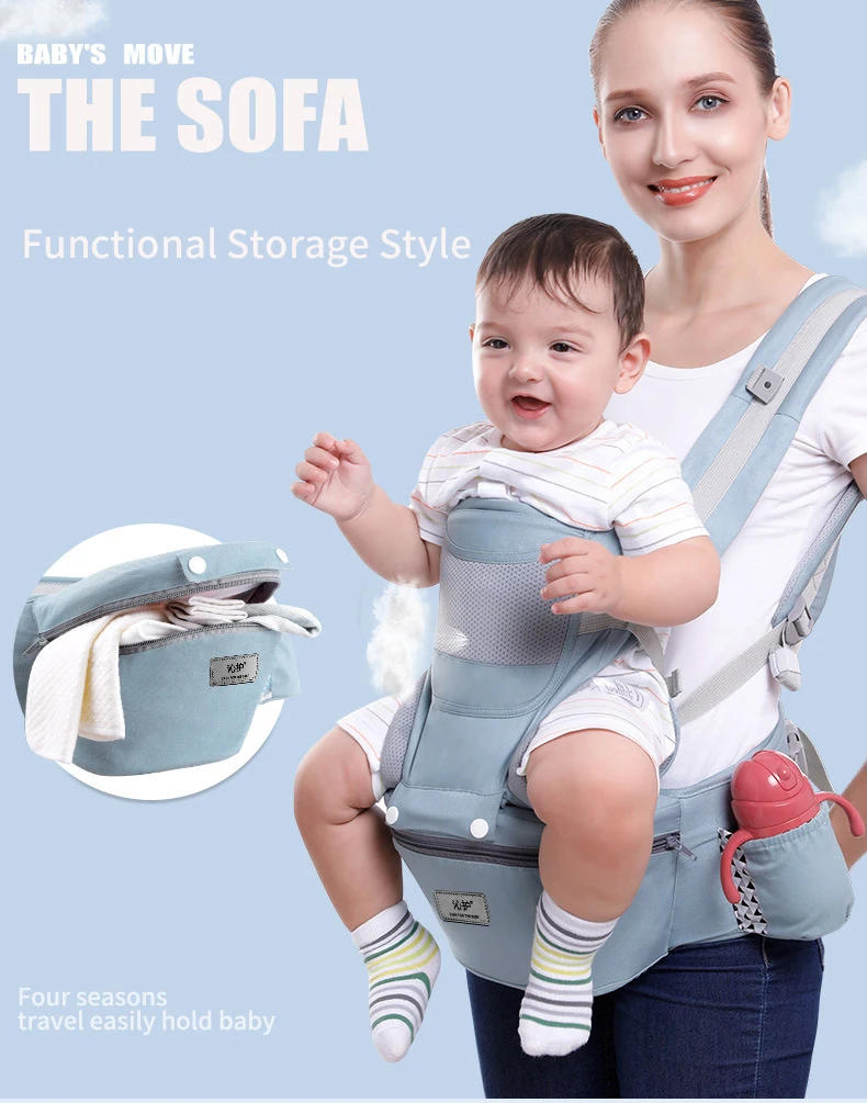 Description Picture 2 of itemErgonomic Backpack Baby Carrier Baby Hipseat Carrier carrying for children Baby Wrap Sling for Baby Travel 0-48 Months Useable