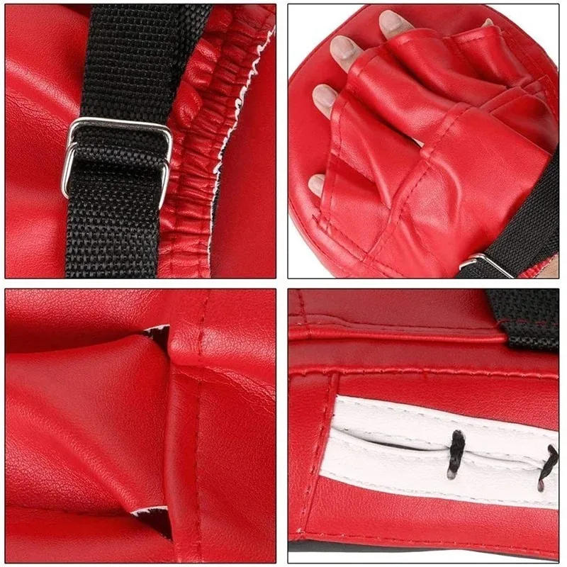 Description Picture 5 of item1/2pcs Boxing Curved Hand Target Boxing Pad Gloves Gym Training Kickboxing Exercise PU Leather Punching Bag Muay Thai Taekwondo