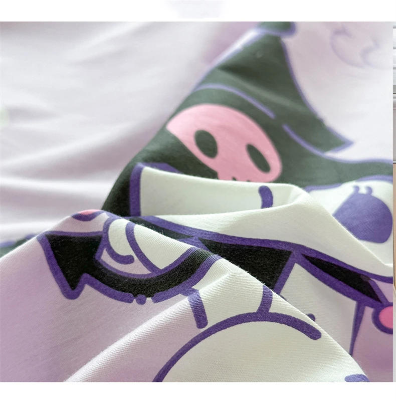 Description Picture 5 of itemDuvet Cover Kuromi Children Animation Lovers Single Double Soft and Comfortable One Quilt Cover Two Pillowcases with Zipper