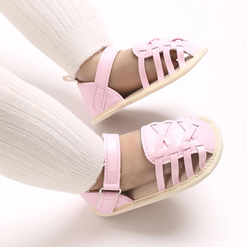 Description Picture 6 of item4Colors Newborn Toddler Shoes Baby Soft Soled Sandals Soft Soled Shoes Beach Shoes Slippers Non Slip Sandals 0-18M First Walkers