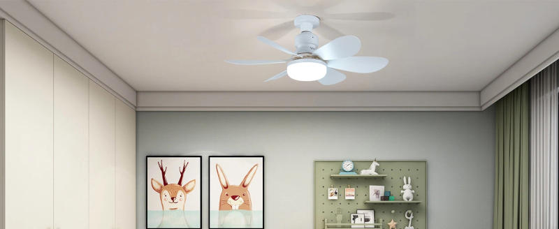 Description Picture 2 of itemSocket Ceiling Fan with Light,20.5in Screw Ceiling Fans with Lights,LED Mini Ceiling Fans for Bedroom/Garage/Kitchen(White)