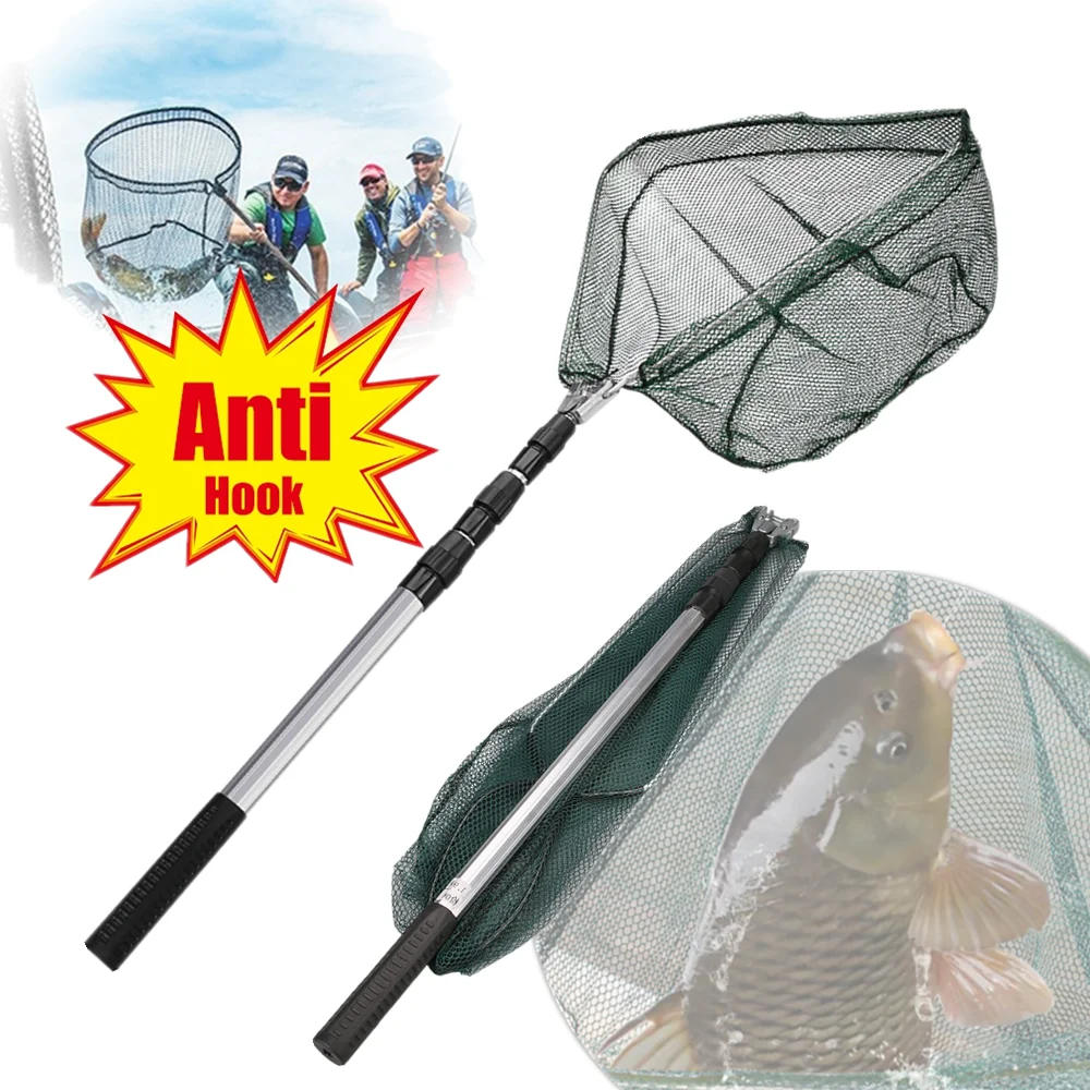 Description Picture 2 of itemFishing Landing Net Aluminum Alloy Durable Telescoping Extend to 190cm/130cm/55cm Folding Mesh Safe Fish Catching Releasing