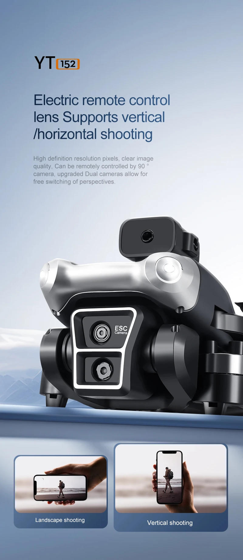 Description Picture 6 of itemIconic Brand YT152 8K GPS Drone Three Camera Professional 5G Obstacle Avoidance Optical Flow Positioning Brushless Upgraded RC 10000M