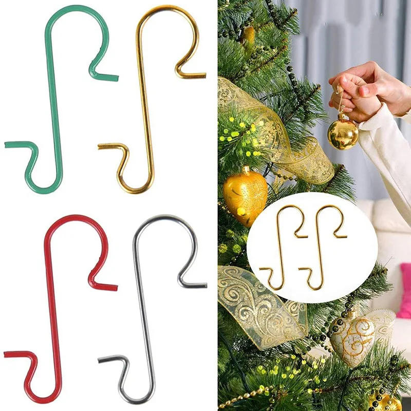 Description Picture 4 of item50 Pcs Christmas Ornament Metal S-Shaped Hooks Holders Christmas Tree Ball Pendant Hanging Home Decoration Navidad New Year 2022
