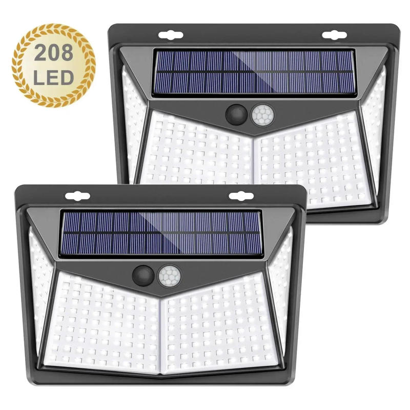 Description Picture 2 of itemLatest 208LED Solar Wall Light Outdoor Waterproof Advanced Human Body Sensor Street Light Suitable for Courtyard Garden Streets