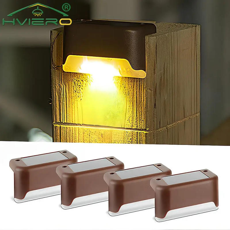 Description Picture 6 of itemOutdoor LED Solar Brown Stair Lamps Waterproof Landscape Atmosphere Lighting Wall Patio Fence Garden Pathway Steps Night Light