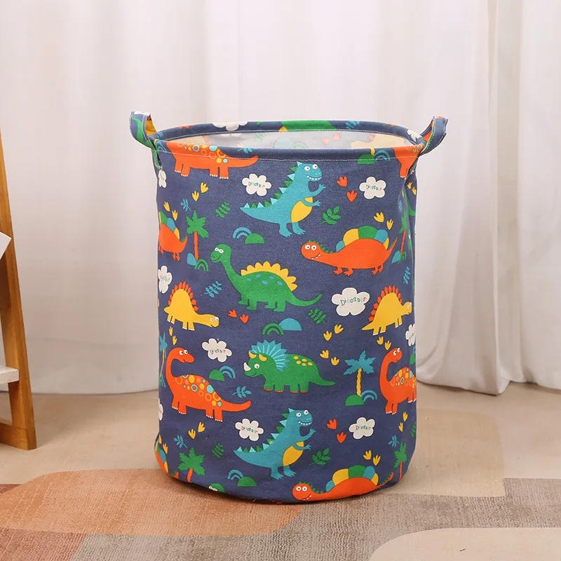 Description Picture 6 of itemNew in 2023 Linen Dirty Laundry Basket Foldable Round Waterproof Organizer Bucket Clothing Children Toy Large Capacity Storage