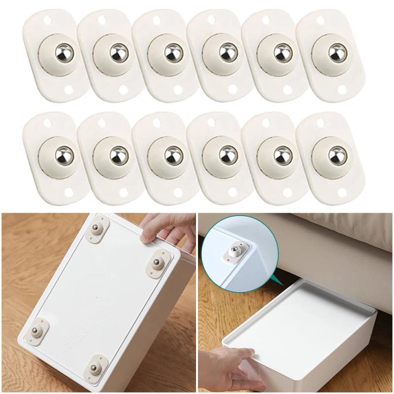 Description Picture 6 of item12Pcs Self Adhesive Caster 360 Degree Rotation Paste Swivel Wheel Rotating Storage Box Caster Ball Trash Can Bottom Wheel Pulley