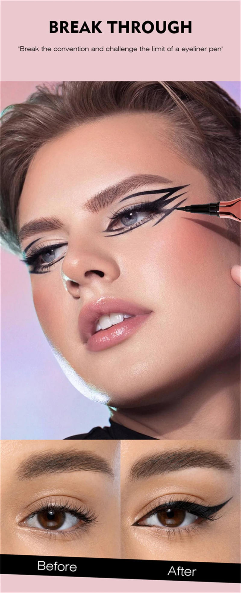 Description Picture 2 of itemWaterproof Black Liquid Eyeliner Pen Ultra-Fine Anti Smudge Lasting Smooth Lying Silkworm Eyes Liner Pencils Eye Makeup Tools