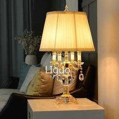 Modern Luxury  Fashion Clear Crystal Table Lamp Bedroom Bedside Desk Lamp D42cm H70cm Classic Modern Decoration LED Table Lamp