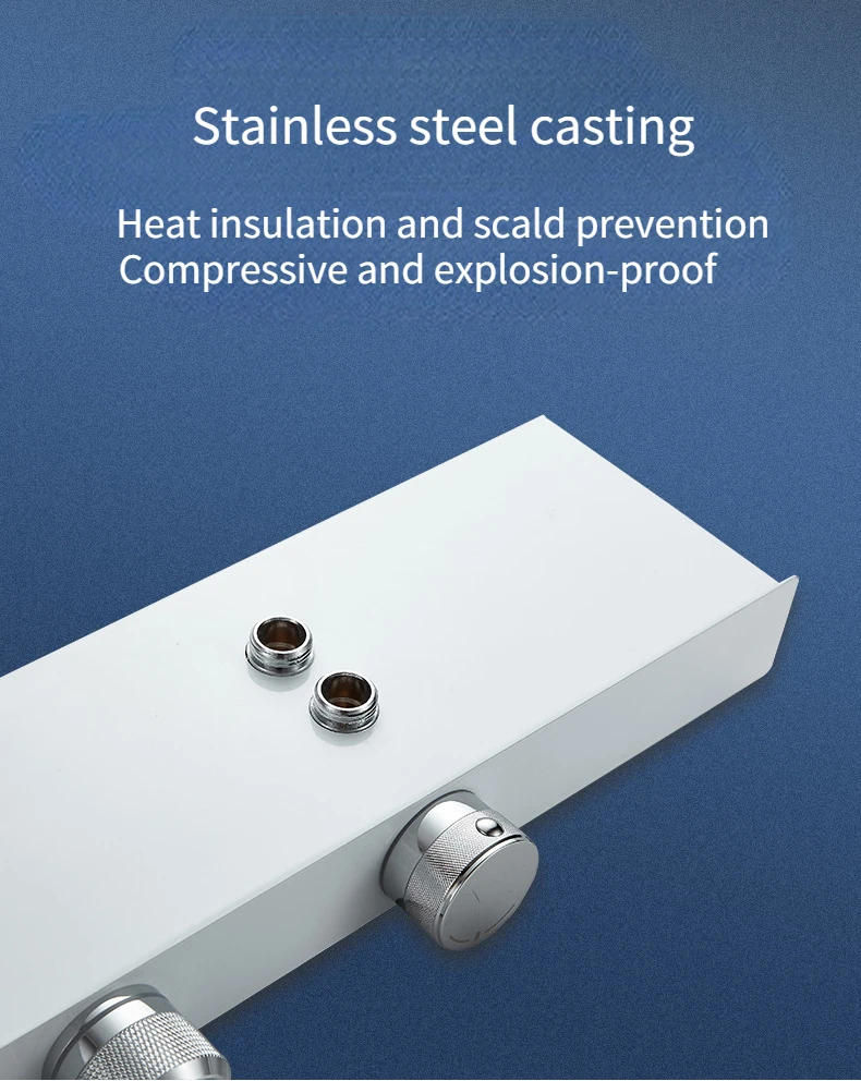 Description Picture 5 of itemConstant Temperature Shower System Stainless Steel Silver  Set Bathroom Faucet Knob Control  Supercharged