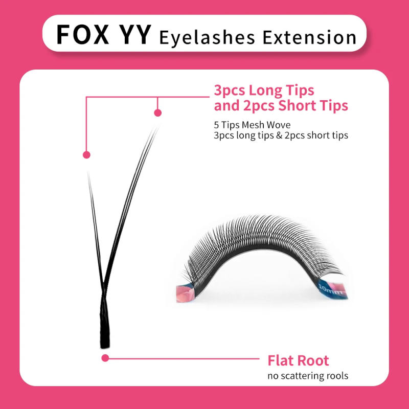 Description Picture 6 of itemLAKANAKU Y Cilios Fox Eyes YY Shape Eyelashes Extension 0.07mm YY Eyelash Cilia and Brazilian Volume Soft Faux Mink YY Lashes