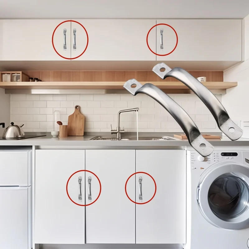 Description Picture 4 of item1/5pcs silver door handle cabinet, suitable for drawer cabinets without door handles, easy to install hardware accessories