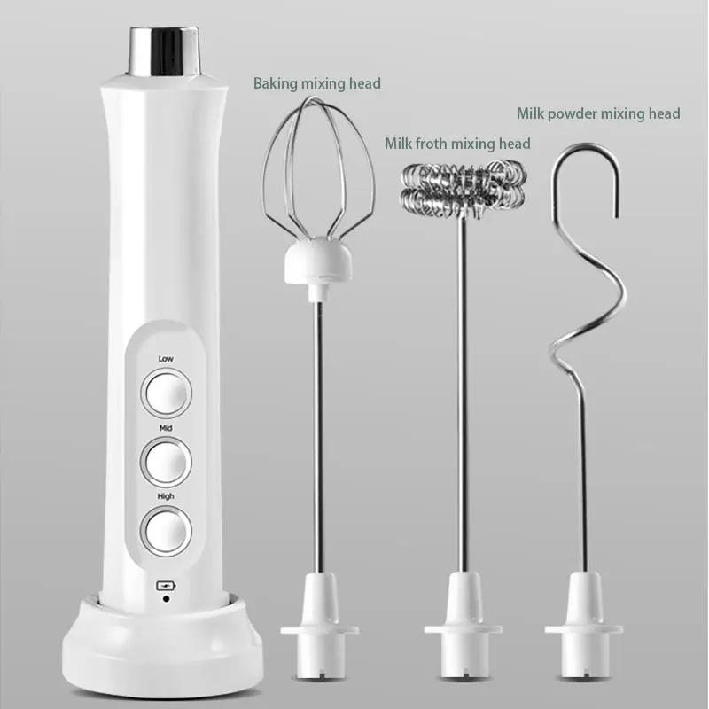 Description Picture 5 of item3 In 1 Wireless Handheld Electric Milk Foam Machine Mini Frother Maker Handheld Cappuccino Coffee Whisk Mixer Foamer Puller