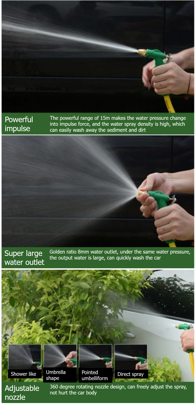 Description Picture 6 of item100m Water Spray / Spray Hose Agricultural Garden Supplies Tools Irrigation Watering Washing Car Wash