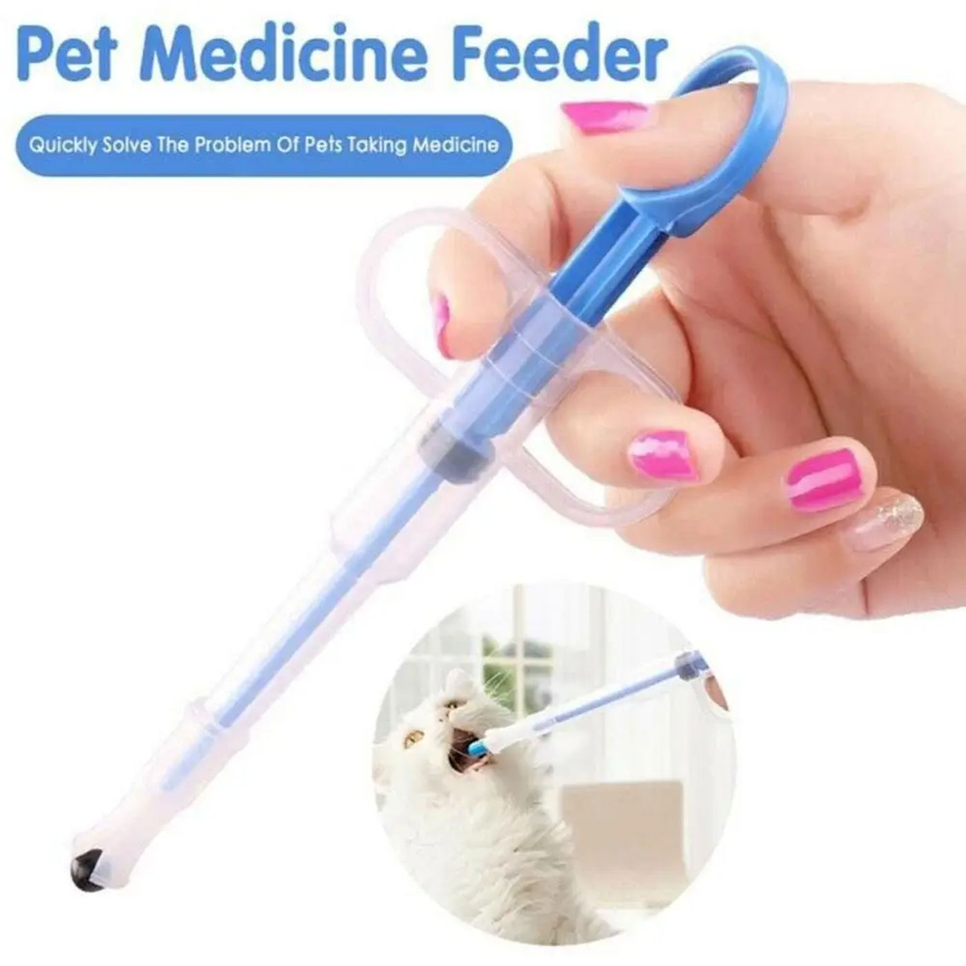 Description Picture 6 of itemPet Medicine Syringe Tablet Pill Gun Piller Push Dispenser Medicine Water Milk Syringe Dog Cat Feeder Tools Dog Cat Accessories