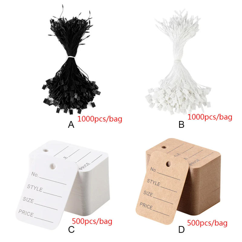 Description Picture 4 of item500/1000PCS Price Tags Hang Tag String Clothing Garment Tags Polyester String Tag Seal Clothing Printed Label