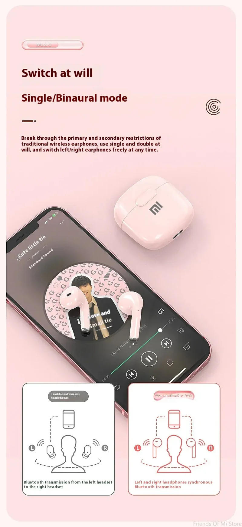 Description Picture 4 of itemXiaomi A2 Pro TWS Bluetooth Earbuds Mini Waterproof Headphones With HiFi Stereo Sound for Sports and Daily Use With Mic