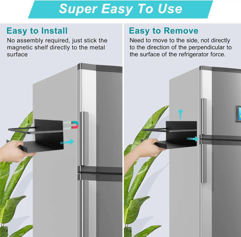 Description Picture 6 of itemMagnetic Refrigerator Shelf Wall Mounted Shelf Iron Storage Rack Kitchen & Bathroom Multifunctional Organiser Storage Shelf