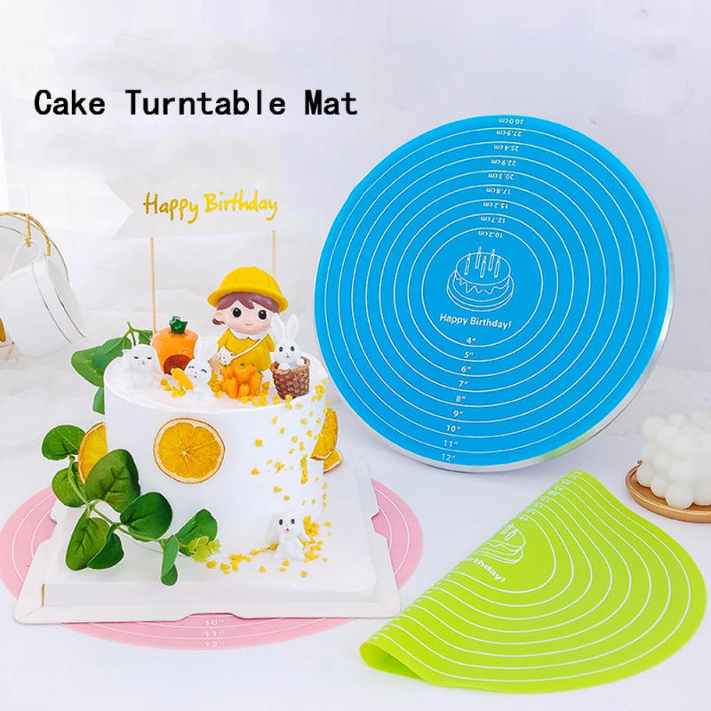 Description Picture 2 of item10.2/11.8inch Circular Silicone Baking Mat DIY Handmade Jewelry Made Anti Dirt Tabletop Pad Cake Turntable Anti Slip Pad