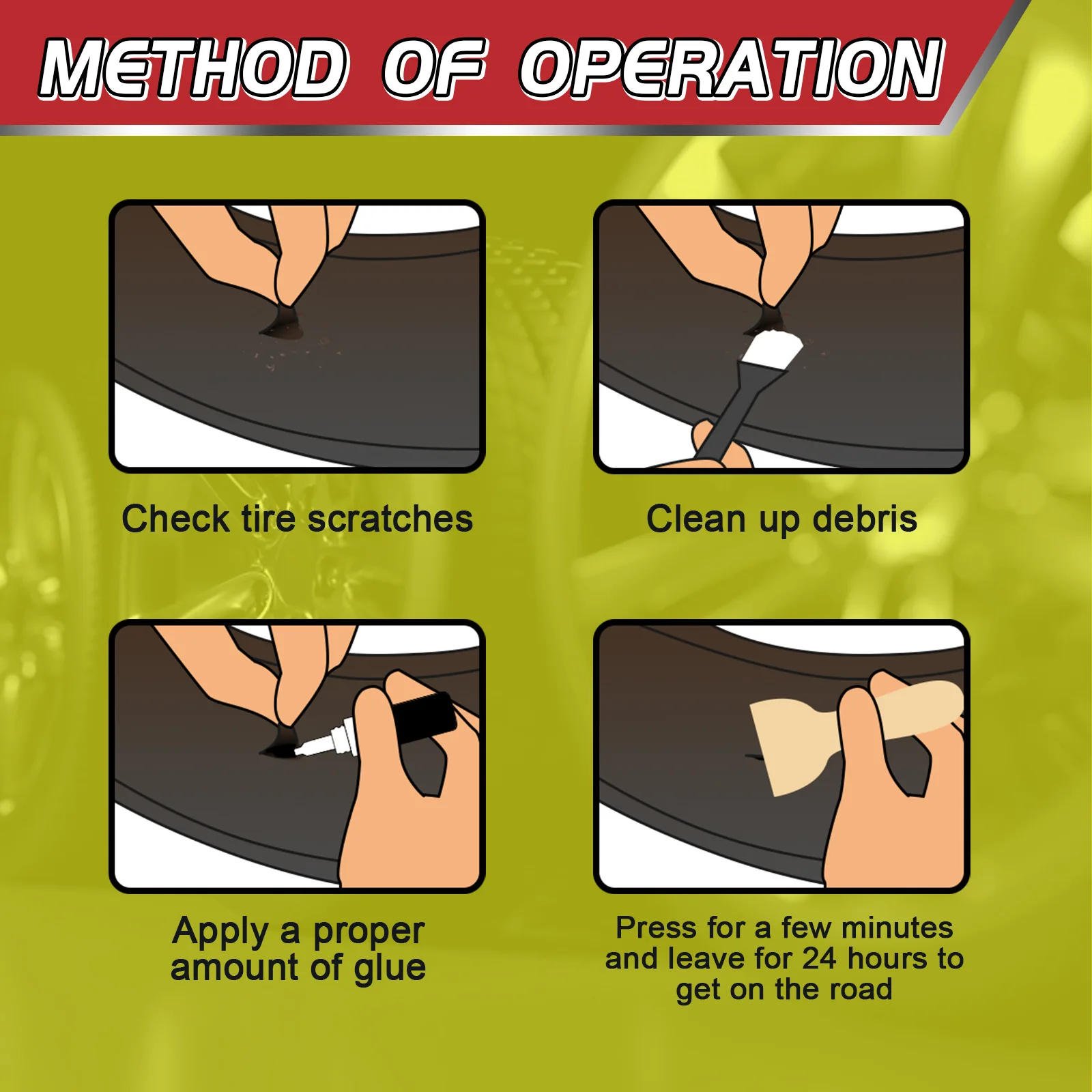 Description Picture 2 of item480S Car Adhesives Tire Repair Glue Black Super Glue Car Rubber Repair Tire Sealer Window Speaker Seal Tire Repair Glue