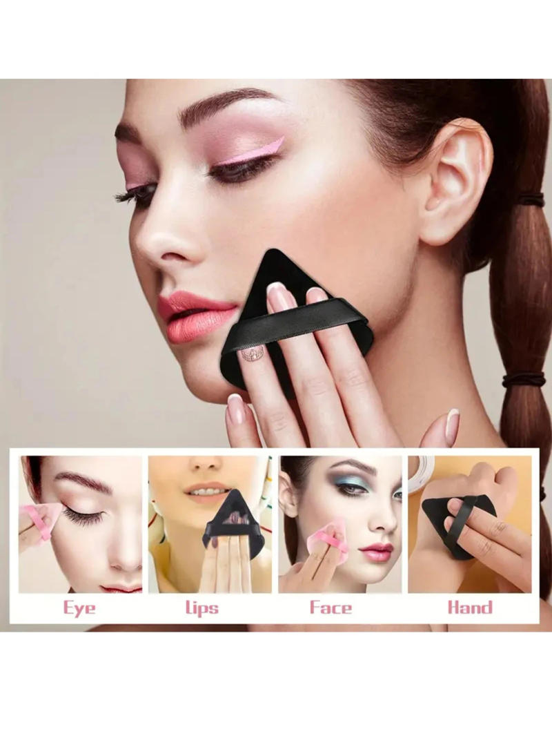 Description Picture 2 of item100Pcs  Triangle Powder Puff For Loose Powder Liquid Cosmetic Soft Plush Powder Puff Makeup Foundation Puff Makeup Tool