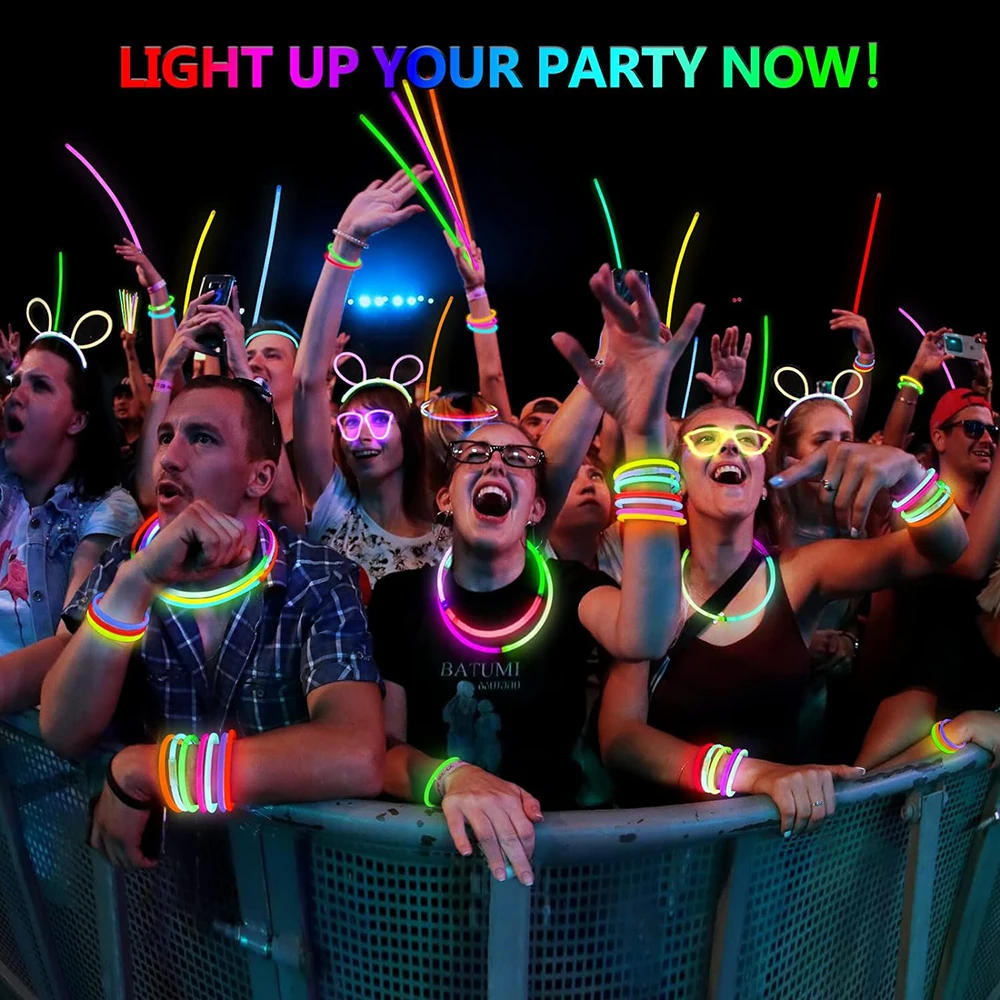 Description Picture 6 of item100-10PCS Party Glow Sticks With Connectors Night Glowing Fluorescence Multicolor Glowsticks DIY Bracelets Stick Decor Supplies