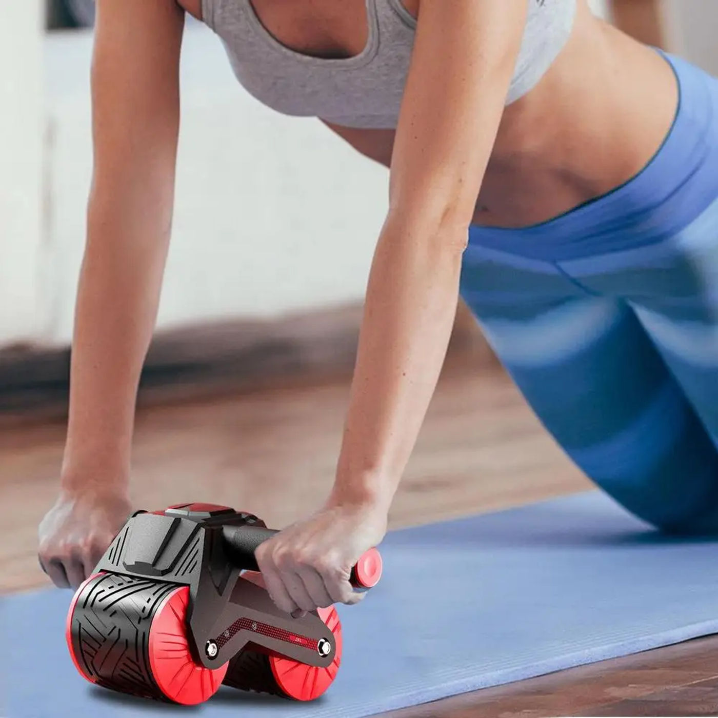 Description Picture 4 of itemFitness Ab Roller Coaster Wheel Automatic Rebound Belly Wheel Gym Fitness Double-Wheeled Core Roller Wheel For Belly Exercise