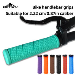 MOTSUV Bicycle Aluminum Alloy Handle Bar Grips Particle Bike Grip Lock, Mountain Bike Anti Slip Suspension Riding TPR Handle