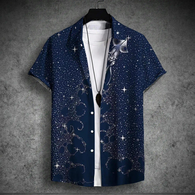 Description Picture 5 of itemFish Shirts For Male Marine Organisms Shirts Men's Casual Short Sleeved Top Summer Oversized Streetwear Original Men Clothing