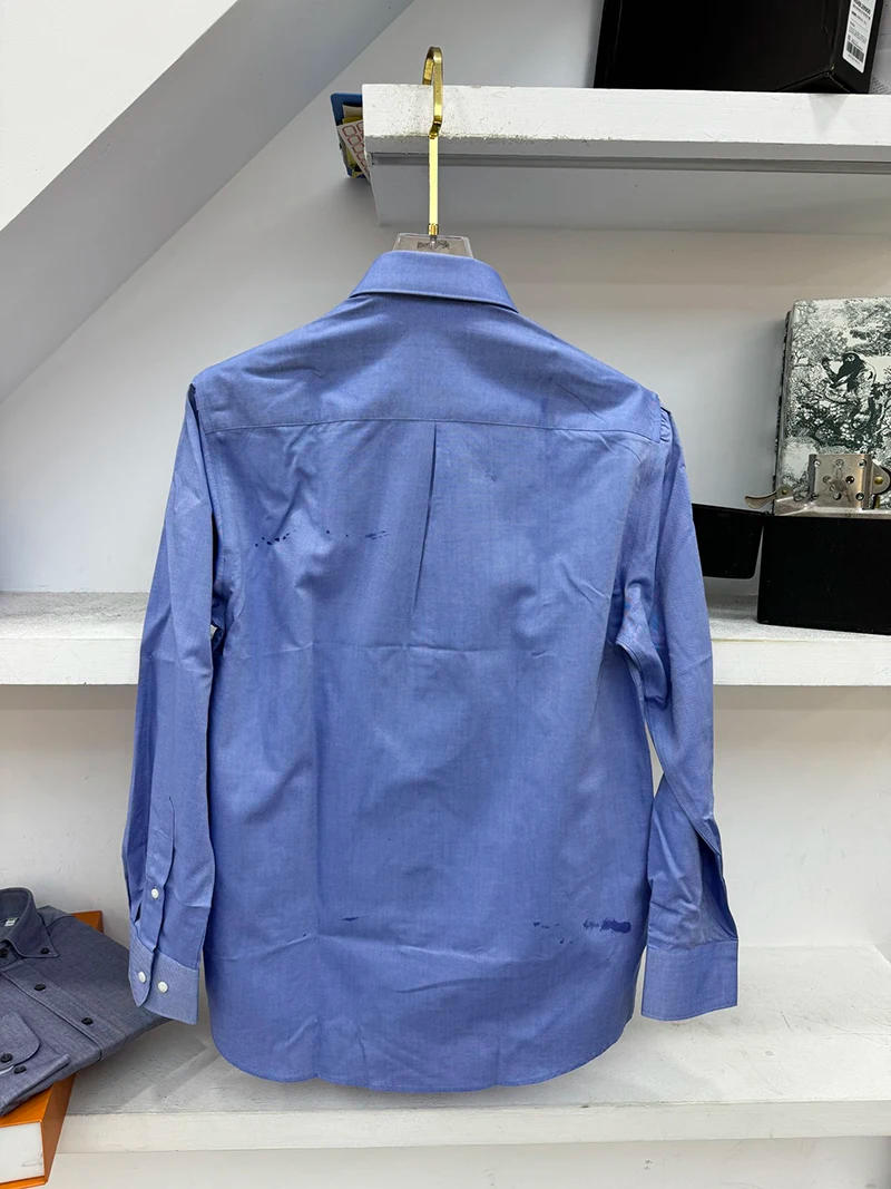 Description Picture 6 of itemALIAS MAE Men's Full sleeved Shirt 2024 Spring New Classic Solid Color Pure Cotton Breathable Slim Fit Anti Wrinkle Old Money