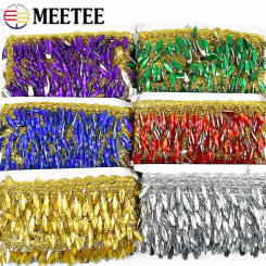 10Yards 4cm Tassel Lace Chain Rhinestone Decoration Fringe Tassels Ribbon Clothing Dress Headwear Materials Sewing Accessories