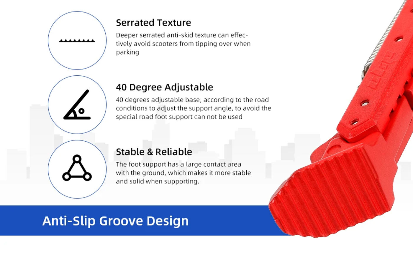 Description Picture 4 of itemULIP V2 Upgrade Electric Scooter Kickstand Extendable Side Parking Foot Support Stand For Ninebot Max G30 & Xiaomi Serie Scooter