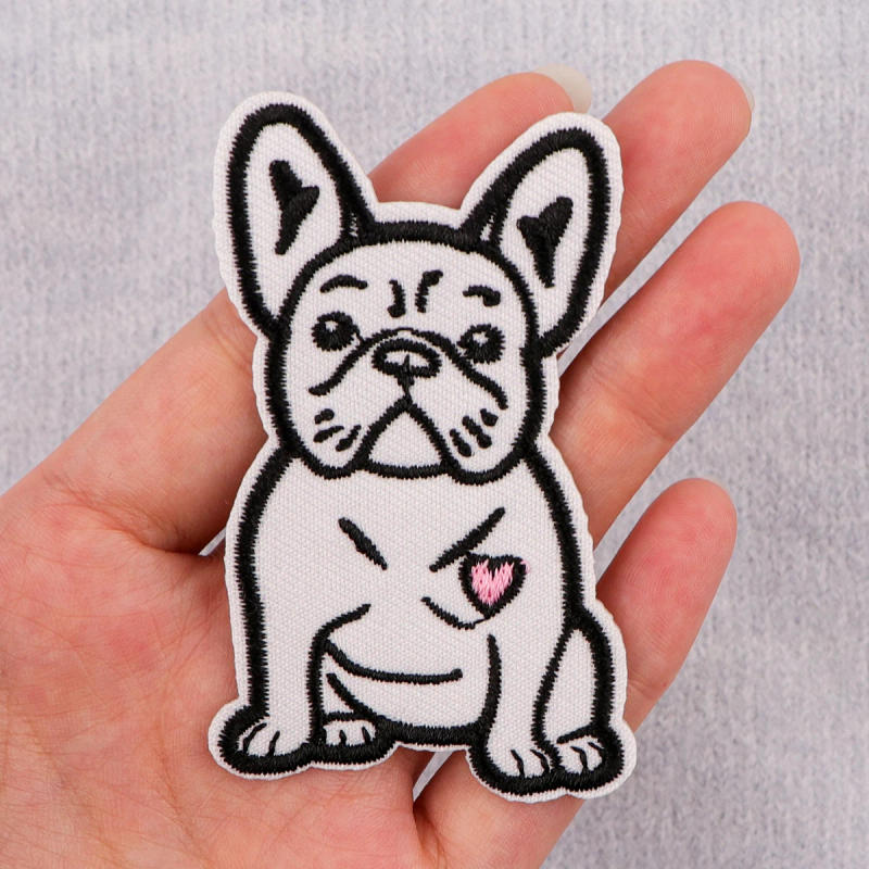 Description Picture 5 of itemBulldog Embroidery Patches Cute Pet Dog Iron On Patches On Clothes DIY Dress Jeans Hat Clothing Accesories Applique Stickers
