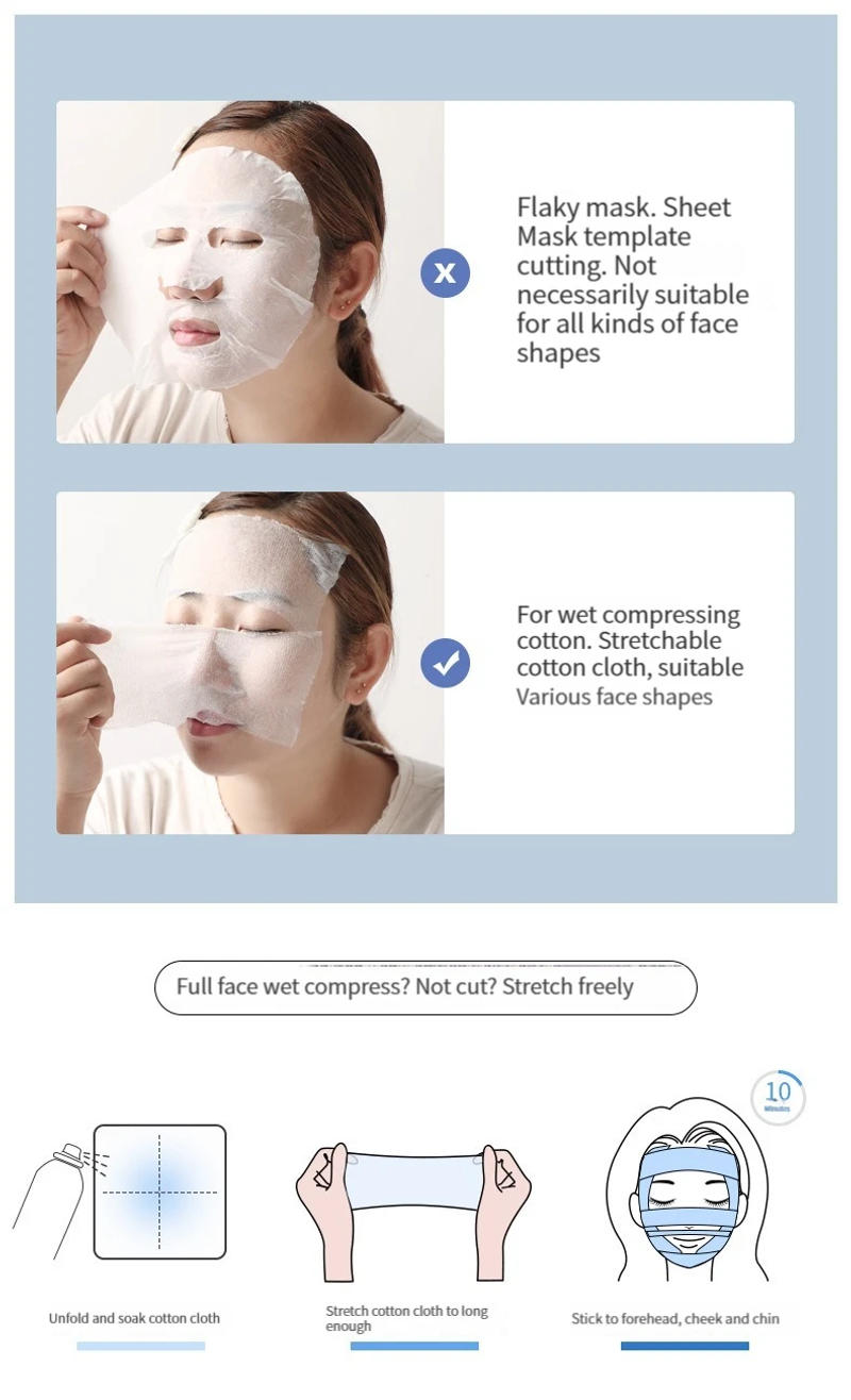 Description Picture 4 of item200PCS Wet Cotton Stretch Disposable Water Saving Cotton Pad Portable Makeup Removal Cotton Piece Breathable Facial Mask Paper