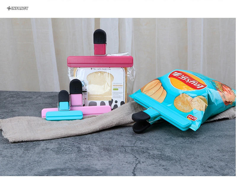 Description Picture 6 of itemPortable Bag Clips Kitchen Storage Food Snack Seal Sealing Bag Clips Sealer Clamp Plastic Tool Kitchen Organization Accessories