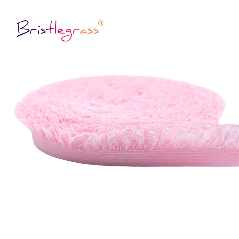 Description Picture 6 of itemBRISTLEGRASS 2 5 10 Yard 5/8" 15mm Shiny Frilly Ruffled Lace Trim Elastic Spandex Band Tape Hair Tie Headband Dress Sewing Craft