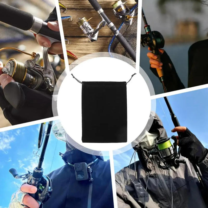 Description Picture 6 of itemFishing Tackle Fishing Gear Accessories Wheel Storage Pouch Bag Fishing Reel Bag Portable Drawstring Reel Fishing Tackle Bag