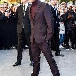 Elegant Burgundy Prom Men Suit Custom Slim Fit 2 Piece Groom Tuxedo Gentle Blazer Sets Terno Masuclino Costume Homme 2 Pièces