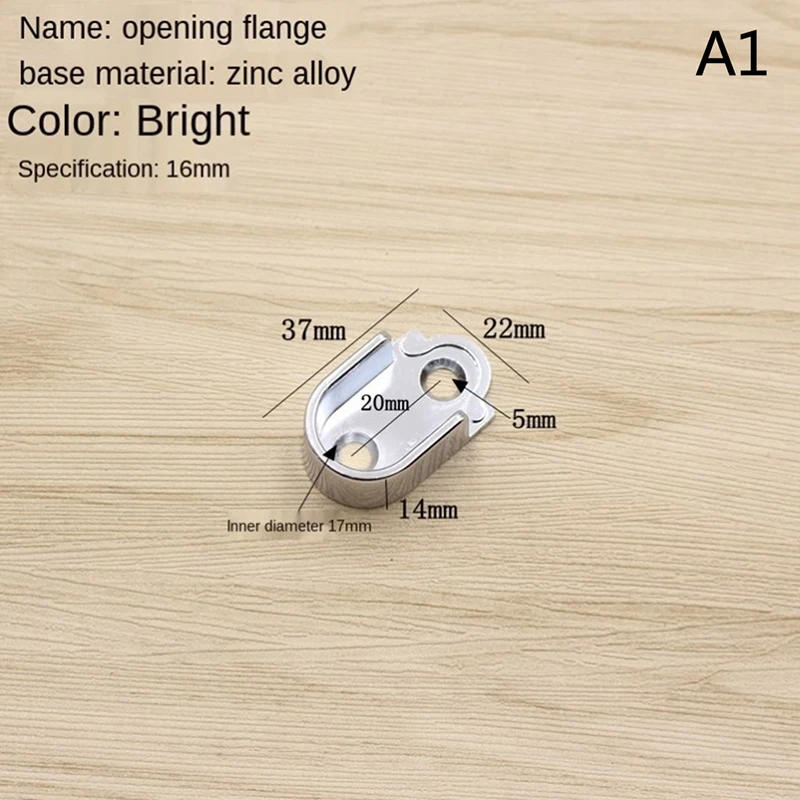 Description Picture 5 of item1pcs 16/19/22/25mm Diameter Stainless Steel Closet Rod Wardrobe Pipe Curtain Hanging Rail Rod End Support U-Shaped Rod Bracket