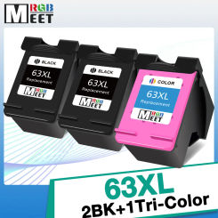 ALIZEO 63XL Re-Manufactured Replacement For HP 63 Ink Cartridge Deskjet 1110 1111 1112 2130 2131 2132  2133 2134 2136 Printer
