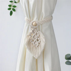 Hand-Woven Macrame Curtain Tieback Holder Hooks Tie Backs Living Room Bohem Decoration Accessories Holdback Curtain Straps