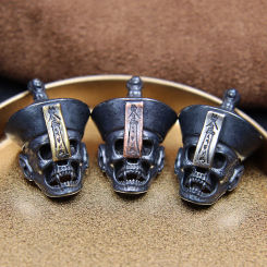 Zombie Skull Face Brass Knife Beads Handcrafted DIY Paracord Woven Lanyards Pendants Outdoor Punk EDC Tools Hangings Accessories