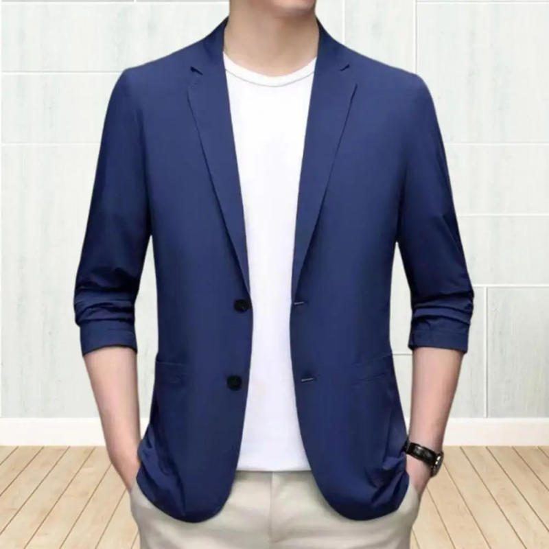 Description Picture 6 of itemClean Shoulder Lines Suit Coat Business Formal Suit Coat Lapel Long Sleeve Single Breasted Jacket with Pockets Elegant for Men