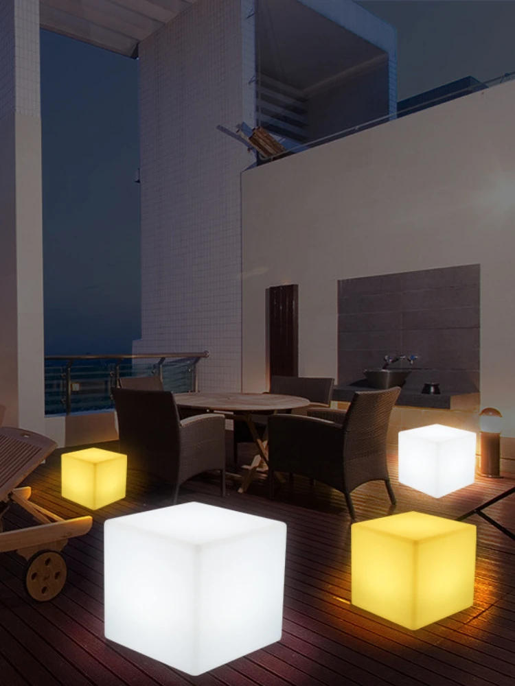Description Picture 3 of itemLed Underground Lamp Cube Square Bench Bar KTV Chair Table Colorful Waterproof Charging Garden Light Decorative Landscape Lights