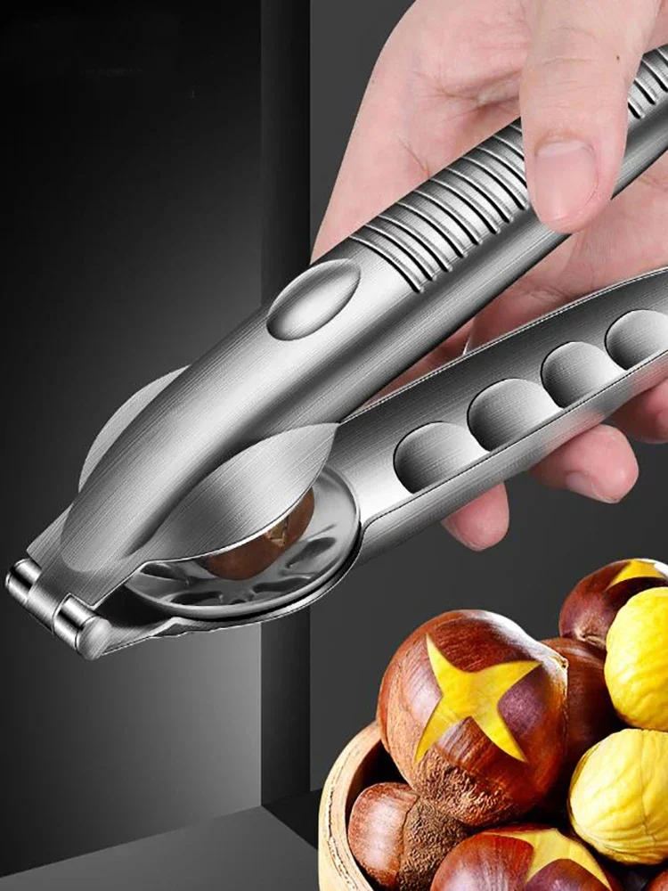 Description Picture 6 of itemStainless Steel Chestnut Clip,Nutcracker Opener,Quick Clip Nuts Peeler Shelling Walnut Cracker Sheller Accessories Kitchen Tool