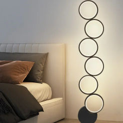 SimpleNordic creative living room sofa floor lamp bedroom bedside six ring designторшерمصباح ارضي  lámpara de pieнапольная лампа