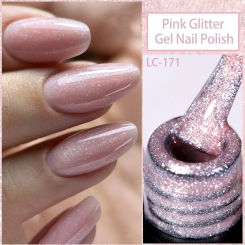 LILICUTE Nude Pink Silver Glitter Gel Nail Polish Autumn Colorful Sparking Sequin Semi Permanent Soak Off  Nail Art Gel Varnish