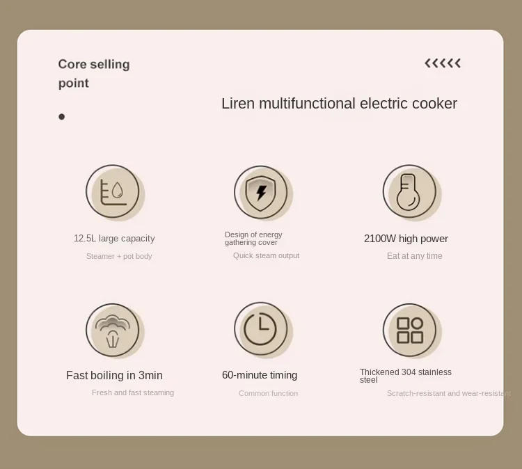 Description Picture 4 of itemSteam Pot Electric Steamer Multi-Functional Caldron Electric Hot Pot Big Head Pot Frying Pan Steamed Household Appliances